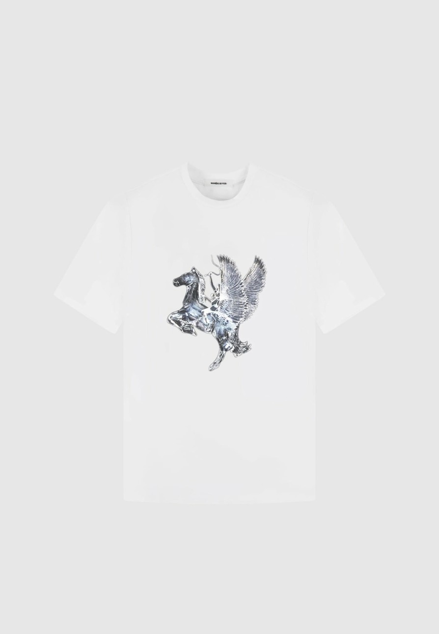 Men Maniere De Voir T-Shirts & Tops | Glass Winged Stallion T-Shirt White