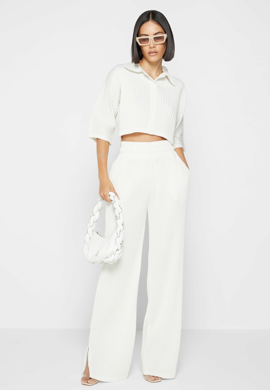 Women Maniere De Voir Trousers | Pleated Trousers Off White